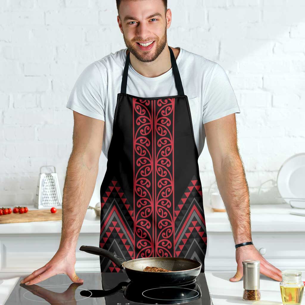 Red Aotearoa Mangopare Kowhaiwhai Niho Taniwha Apron Maori New Zealand LT14 - Polynesian Pride