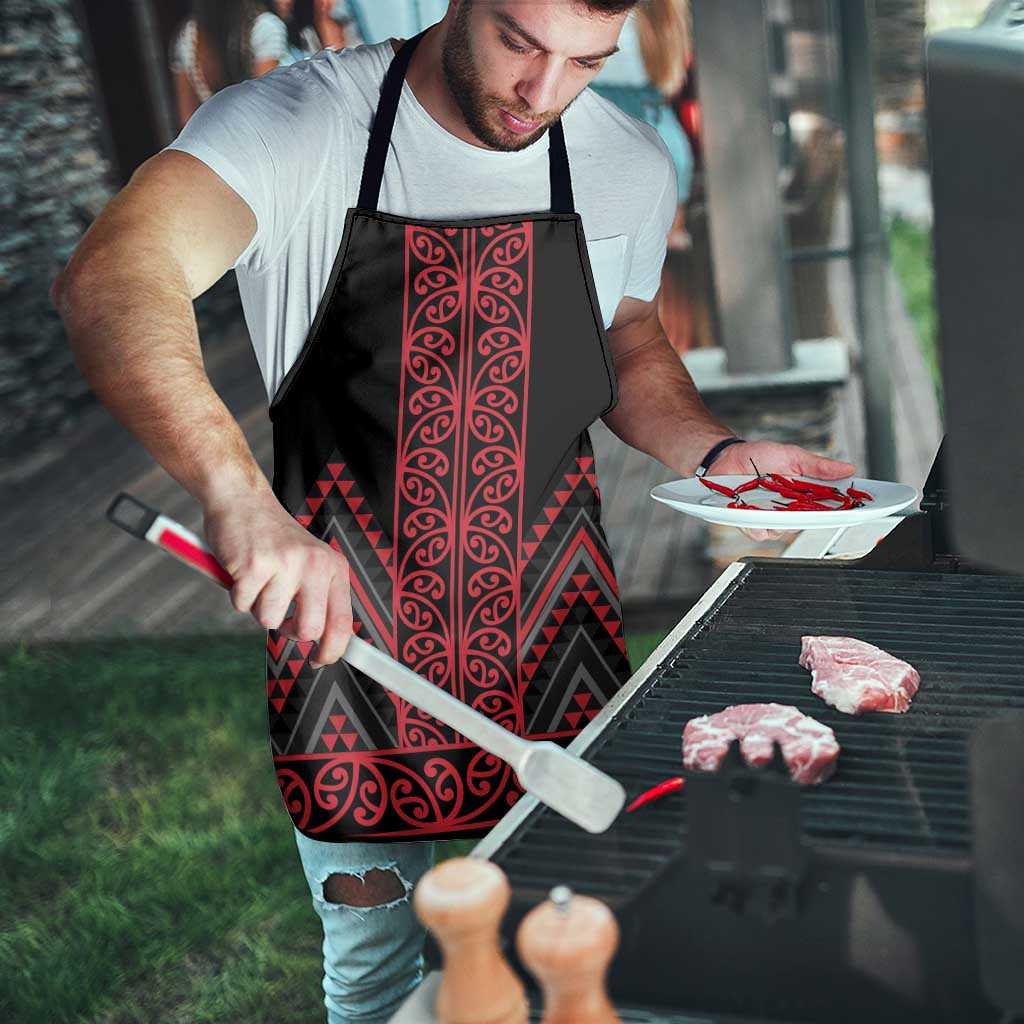 Red Aotearoa Mangopare Kowhaiwhai Niho Taniwha Apron Maori New Zealand LT14 - Polynesian Pride