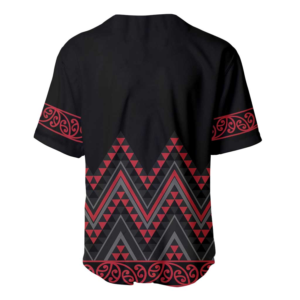 Red Aotearoa Mangopare Kowhaiwhai and Niho Taniwha Baseball Jersey Maori New Zealand LT14 - Polynesian Pride