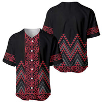 Red Aotearoa Mangopare Kowhaiwhai and Niho Taniwha Baseball Jersey Maori New Zealand LT14 - Polynesian Pride