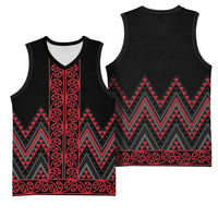 Red Aotearoa Mangopare Kowhaiwhai Niho Taniwha Basketball Jersey Maori New Zealand LT14 - Polynesian Pride