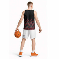 Red Aotearoa Mangopare Kowhaiwhai Niho Taniwha Basketball Jersey Maori New Zealand LT14 - Polynesian Pride