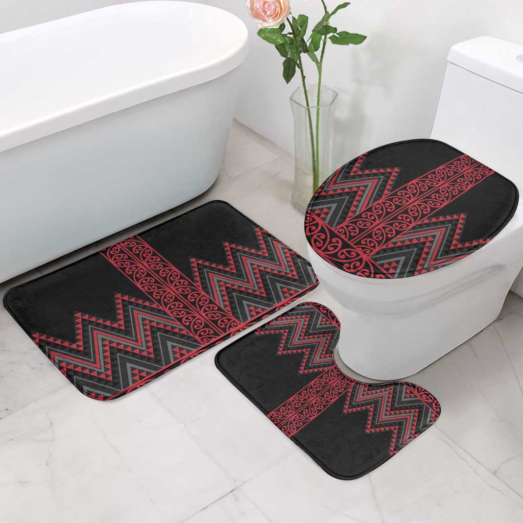 Red Aotearoa Mangopare Kowhaiwhai Niho Taniwha Bathroom Set Maori New Zealand LT14 - Polynesian Pride