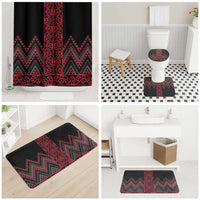 Red Aotearoa Mangopare Kowhaiwhai Niho Taniwha Bathroom Set Maori New Zealand LT14 - Polynesian Pride