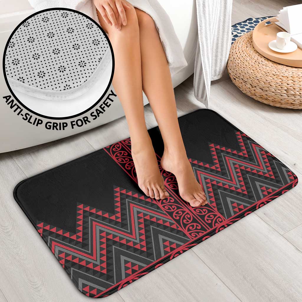 Red Aotearoa Mangopare Kowhaiwhai Niho Taniwha Bathroom Set Maori New Zealand LT14 - Polynesian Pride