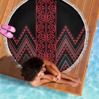 Red Aotearoa Mangopare Kowhaiwhai and Niho Taniwha Beach Blanket Maori New Zealand LT14 - Polynesian Pride