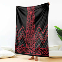 Red Aotearoa Mangopare Kowhaiwhai and Niho Taniwha Blanket Maori New Zealand LT14 - Polynesian Pride