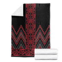 Red Aotearoa Mangopare Kowhaiwhai and Niho Taniwha Blanket Maori New Zealand LT14 - Polynesian Pride