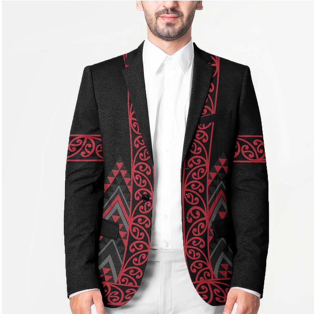 Red Aotearoa Mangopare Kowhaiwhai Niho Taniwha Blazer Maori New Zealand LT14 - Polynesian Pride
