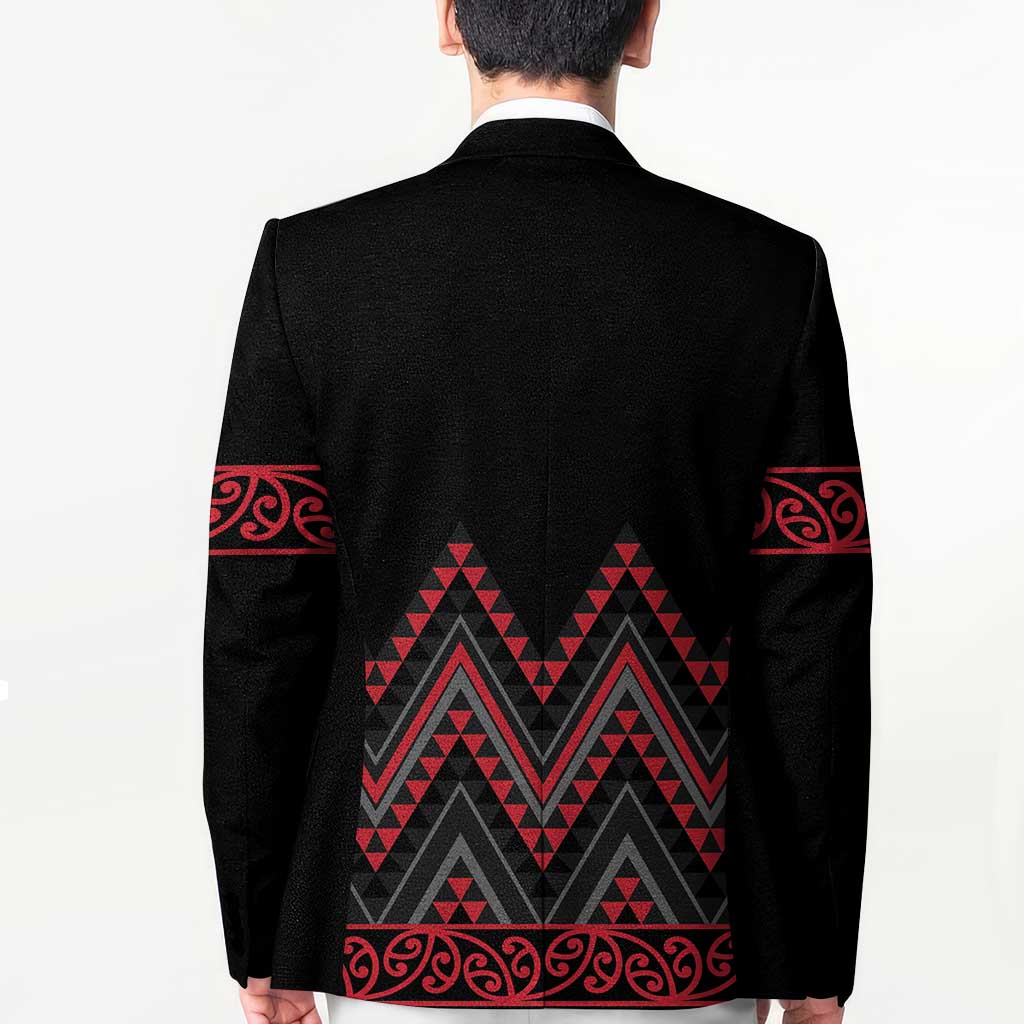 Red Aotearoa Mangopare Kowhaiwhai Niho Taniwha Blazer Maori New Zealand LT14 - Polynesian Pride