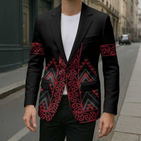 Red Aotearoa Mangopare Kowhaiwhai Niho Taniwha Blazer Maori New Zealand LT14 - Polynesian Pride