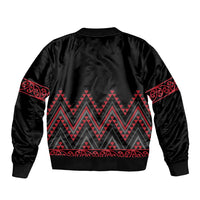 Red Aotearoa Mangopare Kowhaiwhai and Niho Taniwha Bomber Jacket Maori New Zealand LT14 - Polynesian Pride