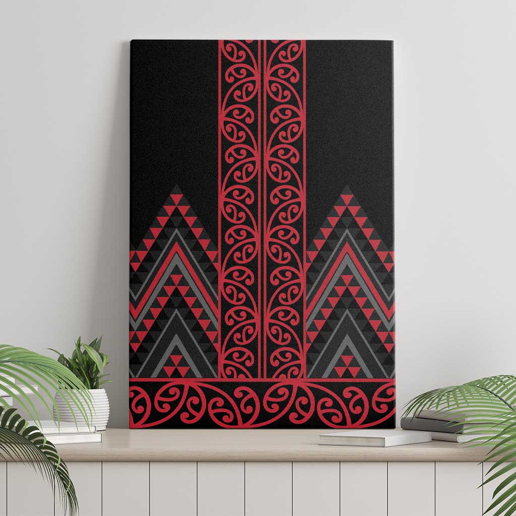 Red Aotearoa Mangopare Kowhaiwhai and Niho Taniwha Canvas Wall Art Maori New Zealand LT14 - Polynesian Pride