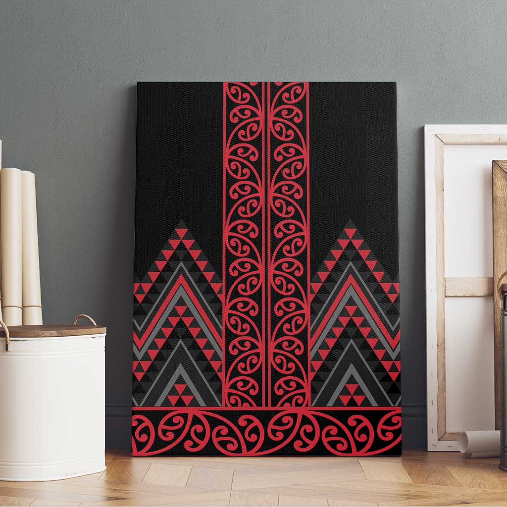 Red Aotearoa Mangopare Kowhaiwhai and Niho Taniwha Canvas Wall Art Maori New Zealand LT14 - Polynesian Pride