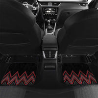 Red Aotearoa Mangopare Kowhaiwhai and Niho Taniwha Car Mats Maori New Zealand LT14 Set 2pcs - Back Red - Polynesian Pride