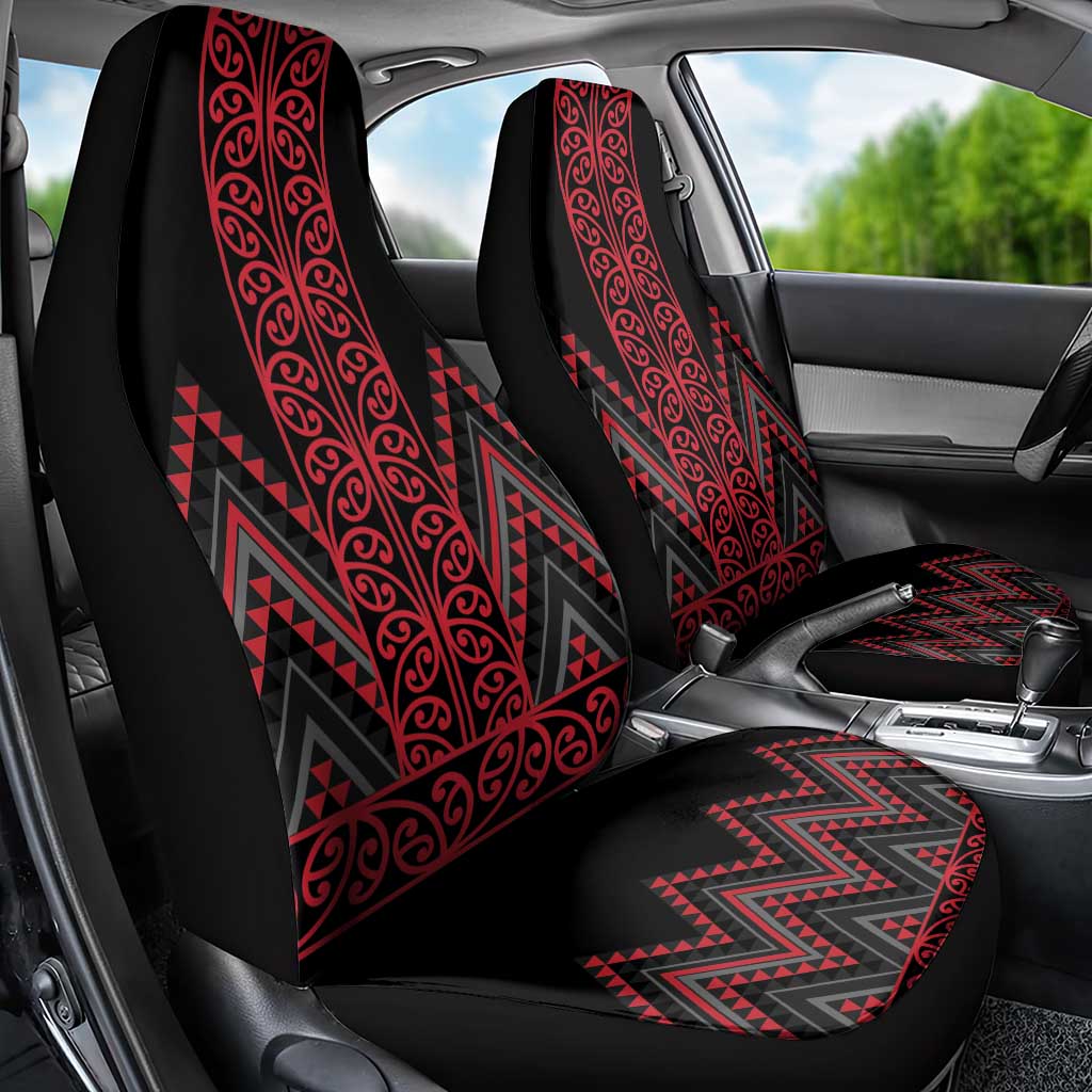 Red Aotearoa Mangopare Kowhaiwhai and Niho Taniwha Car Seat Cover Maori New Zealand LT14 - Polynesian Pride