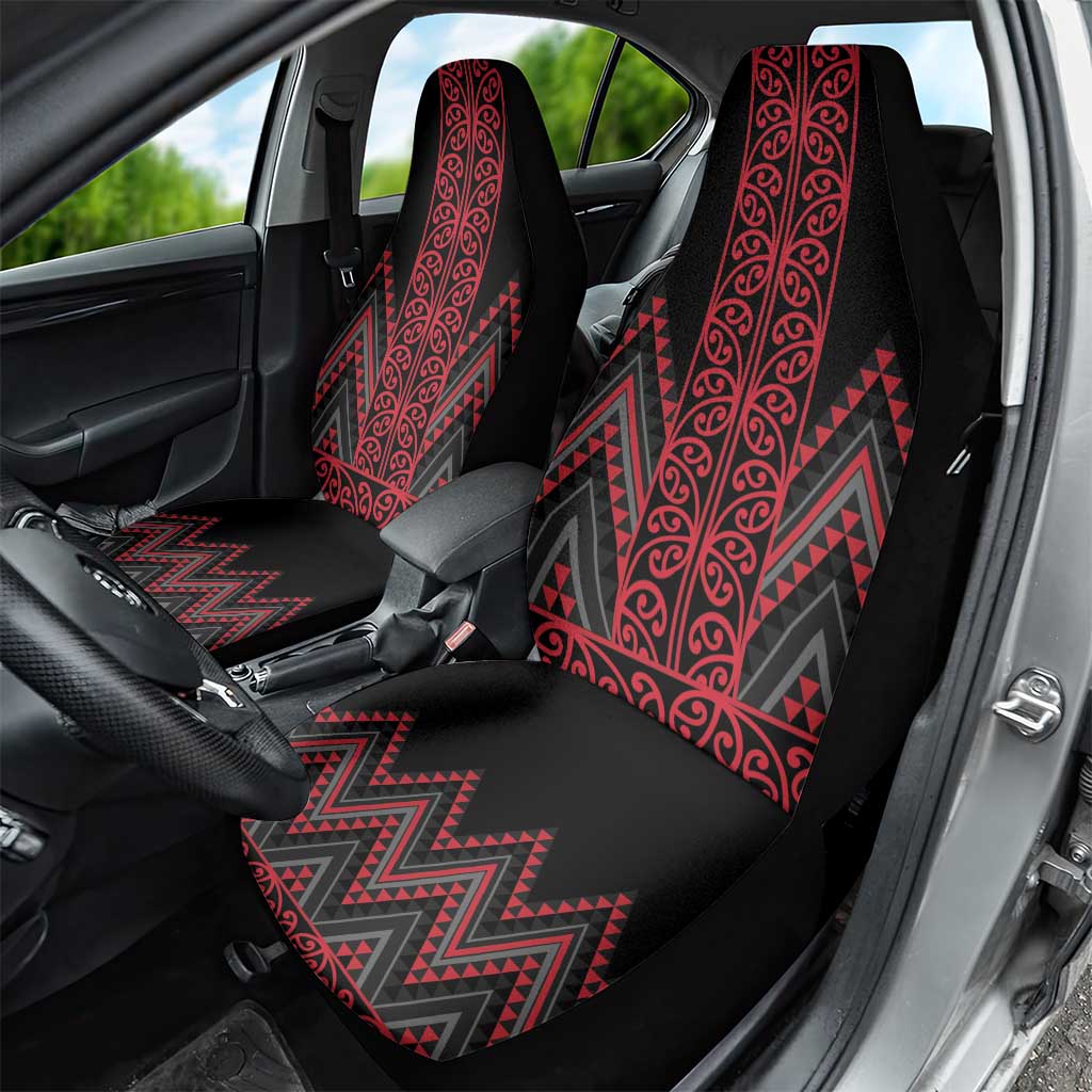 Red Aotearoa Mangopare Kowhaiwhai and Niho Taniwha Car Seat Cover Maori New Zealand LT14 - Polynesian Pride