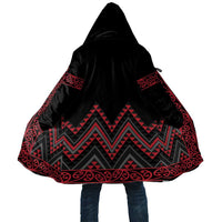 Red Aotearoa Mangopare Kowhaiwhai Niho Taniwha Cloak Maori New Zealand LT14 Unisex Red - Polynesian Pride