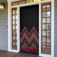 Red Aotearoa Mangopare Kowhaiwhai Niho Taniwha Door Cover Maori New Zealand LT14 - Polynesian Pride