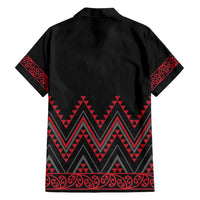 Red Aotearoa Mangopare Kowhaiwhai and Niho Taniwha Family Matching Long Sleeve Bodycon Dress and Hawaiian Shirt Maori New Zealand LT14 - Polynesian Pride