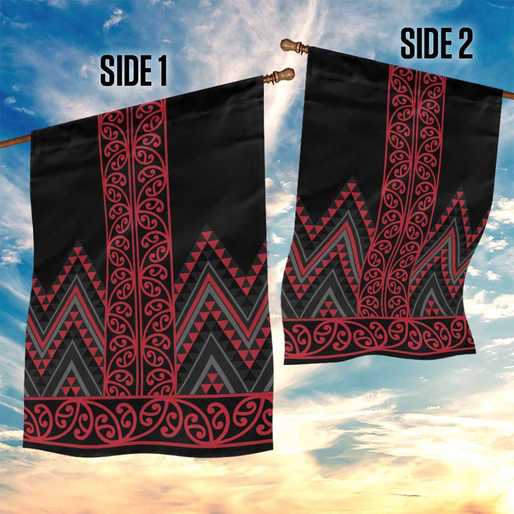 Red Aotearoa Mangopare Kowhaiwhai and Niho Taniwha Garden Flag Maori New Zealand LT14 - Polynesian Pride