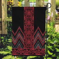 Red Aotearoa Mangopare Kowhaiwhai and Niho Taniwha Garden Flag Maori New Zealand LT14 Garden Flag Red - Polynesian Pride