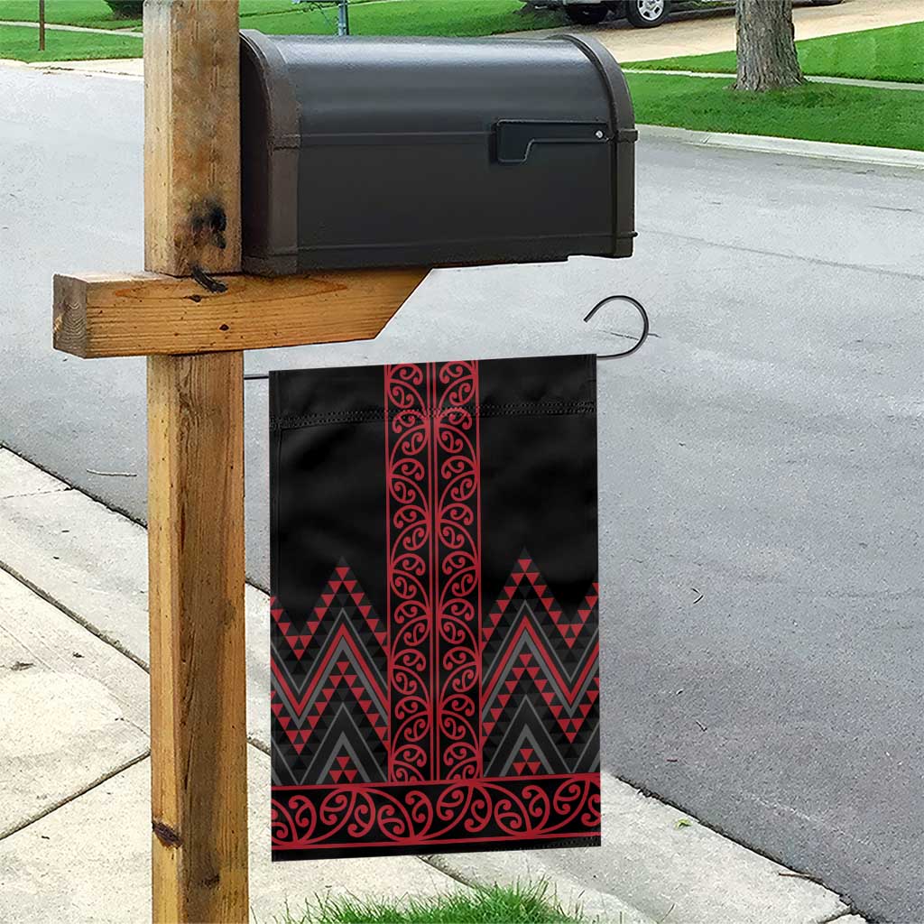 Red Aotearoa Mangopare Kowhaiwhai and Niho Taniwha Garden Flag Maori New Zealand LT14 - Polynesian Pride