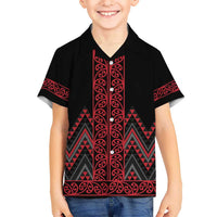 Red Aotearoa Mangopare Kowhaiwhai and Niho Taniwha Hawaiian Shirt Maori New Zealand LT14 - Polynesian Pride
