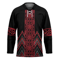 Red Aotearoa Mangopare Kowhaiwhai Niho Taniwha Hockey Jersey Maori New Zealand LT14 Unisex Red - Polynesian Pride