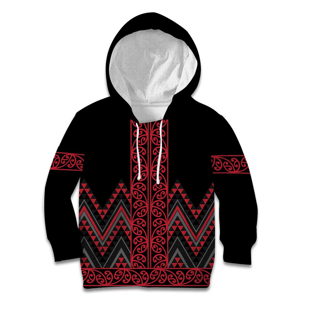 Red Aotearoa Mangopare Kowhaiwhai and Niho Taniwha Kid Hoodie Maori New Zealand