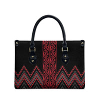 Red Aotearoa Mangopare Kowhaiwhai Niho Taniwha Leather Bag Maori New Zealand LT14 - Polynesian Pride
