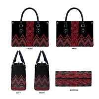 Red Aotearoa Mangopare Kowhaiwhai Niho Taniwha Leather Bag Maori New Zealand LT14 - Polynesian Pride