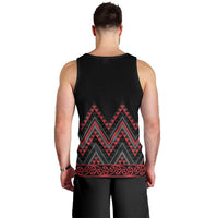 Red Aotearoa Mangopare Kowhaiwhai and Niho Taniwha Men Tank Top Maori New Zealand LT14 - Polynesian Pride