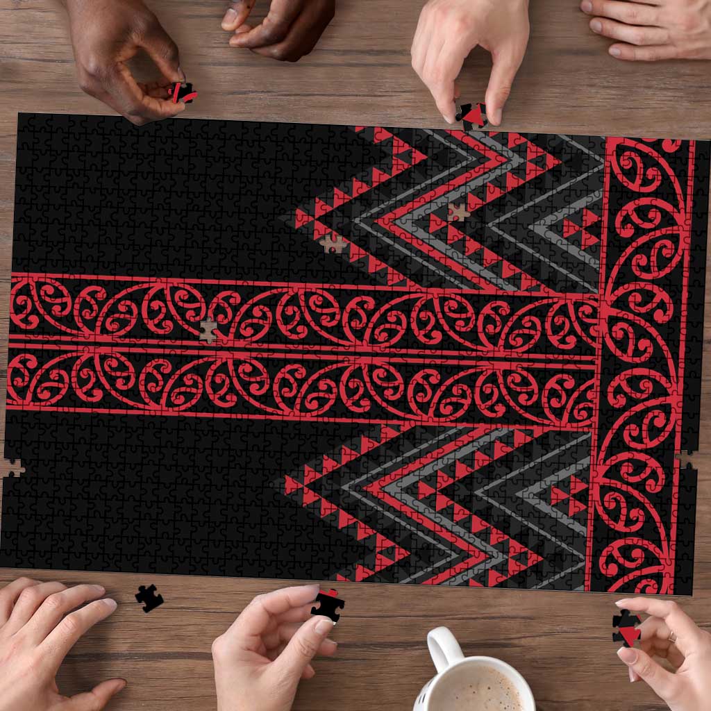 Red Aotearoa Mangopare Kowhaiwhai Niho Taniwha Puzzle Maori New Zealand LT14 - Polynesian Pride