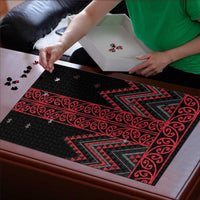 Red Aotearoa Mangopare Kowhaiwhai Niho Taniwha Puzzle Maori New Zealand LT14 - Polynesian Pride