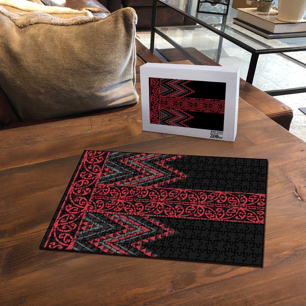 Red Aotearoa Mangopare Kowhaiwhai Niho Taniwha Puzzle Maori New Zealand LT14 - Polynesian Pride