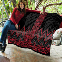Red Aotearoa Mangopare Kowhaiwhai and Niho Taniwha Quilt Maori New Zealand LT14 - Polynesian Pride