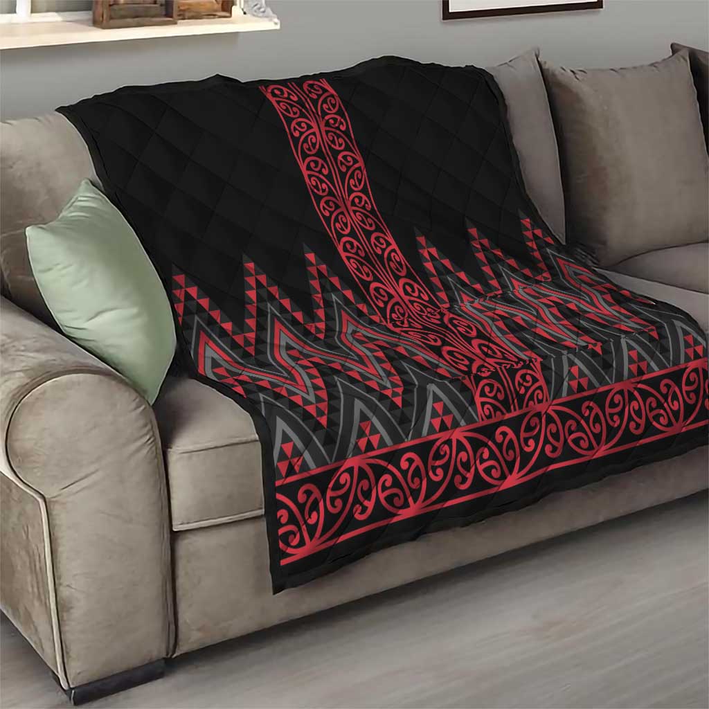 Red Aotearoa Mangopare Kowhaiwhai and Niho Taniwha Quilt Maori New Zealand LT14 - Polynesian Pride