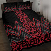Red Aotearoa Mangopare Kowhaiwhai and Niho Taniwha Quilt Bed Set Maori New Zealand LT14 Red - Polynesian Pride