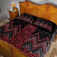 Red Aotearoa Mangopare Kowhaiwhai and Niho Taniwha Quilt Bed Set Maori New Zealand LT14 - Polynesian Pride