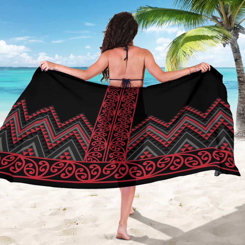 Red Aotearoa Mangopare Kowhaiwhai and Niho Taniwha Sarong Maori New Zealand LT14 - Polynesian Pride