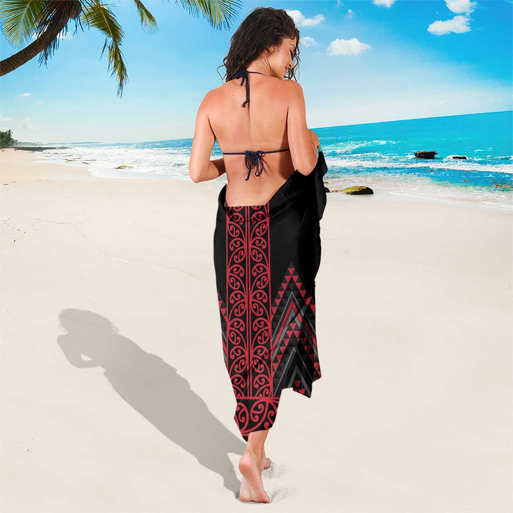Red Aotearoa Mangopare Kowhaiwhai and Niho Taniwha Sarong Maori New Zealand LT14 - Polynesian Pride