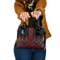 Red Aotearoa Mangopare Kowhaiwhai and Niho Taniwha Shoulder Handbag Maori New Zealand LT14 One Size Red - Polynesian Pride