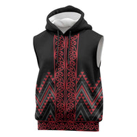 Red Aotearoa Mangopare Kowhaiwhai Niho Taniwha Sleeveless Hoodie Maori New Zealand LT14 Red - Polynesian Pride