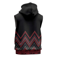 Red Aotearoa Mangopare Kowhaiwhai Niho Taniwha Sleeveless Hoodie Maori New Zealand LT14 - Polynesian Pride