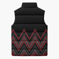 Red Aotearoa Mangopare Kowhaiwhai Niho Taniwha Sleeveless Puffer Jacket Maori New Zealand LT14 - Polynesian Pride