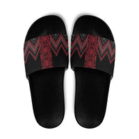 Red Aotearoa Mangopare Kowhaiwhai Niho Taniwha Slide Sandals Maori New Zealand LT14 Red - Polynesian Pride