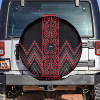 Red Aotearoa Mangopare Kowhaiwhai and Niho Taniwha Spare Tire Cover Maori New Zealand LT14 Red - Polynesian Pride