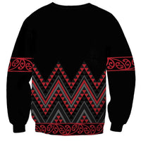 Red Aotearoa Mangopare Kowhaiwhai and Niho Taniwha Sweatshirt Maori New Zealand LT14 - Polynesian Pride