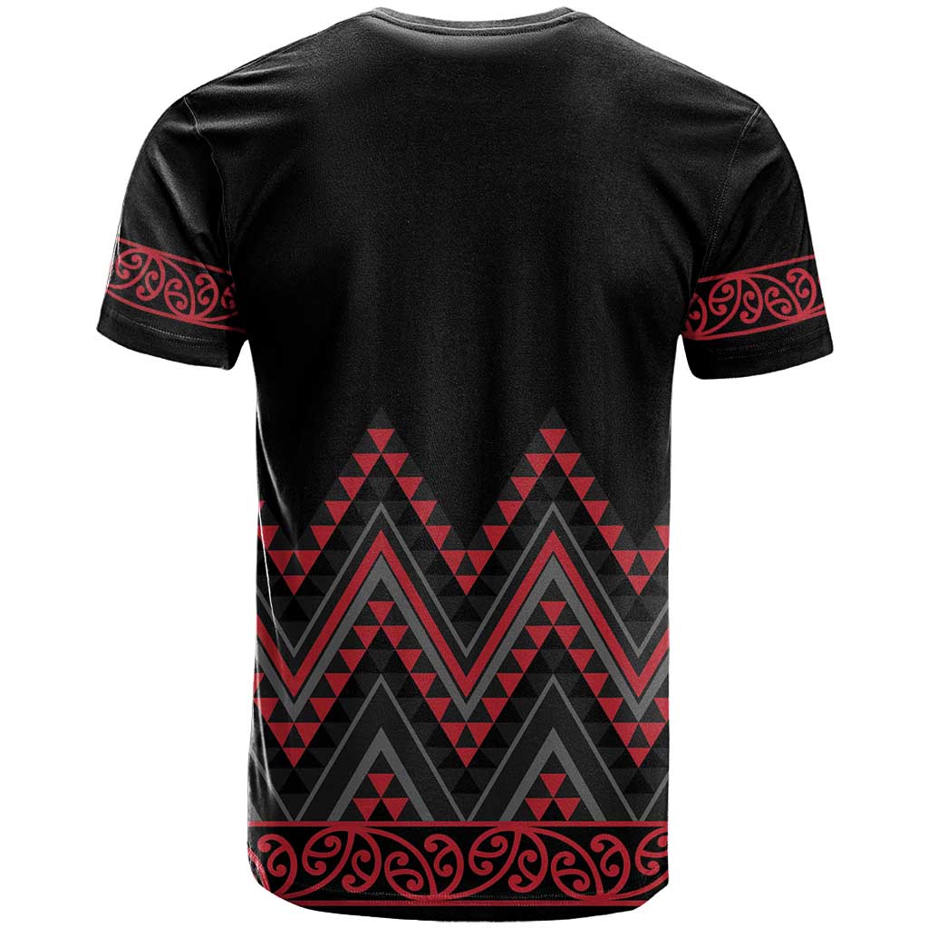 Red Aotearoa Mangopare Kowhaiwhai and Niho Taniwha T Shirt Maori New Zealand LT14 - Polynesian Pride